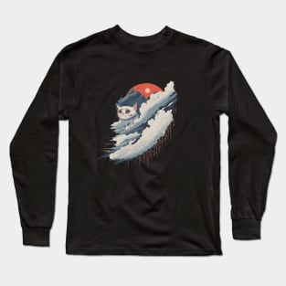 The white cat on top of the clouds Long Sleeve T-Shirt